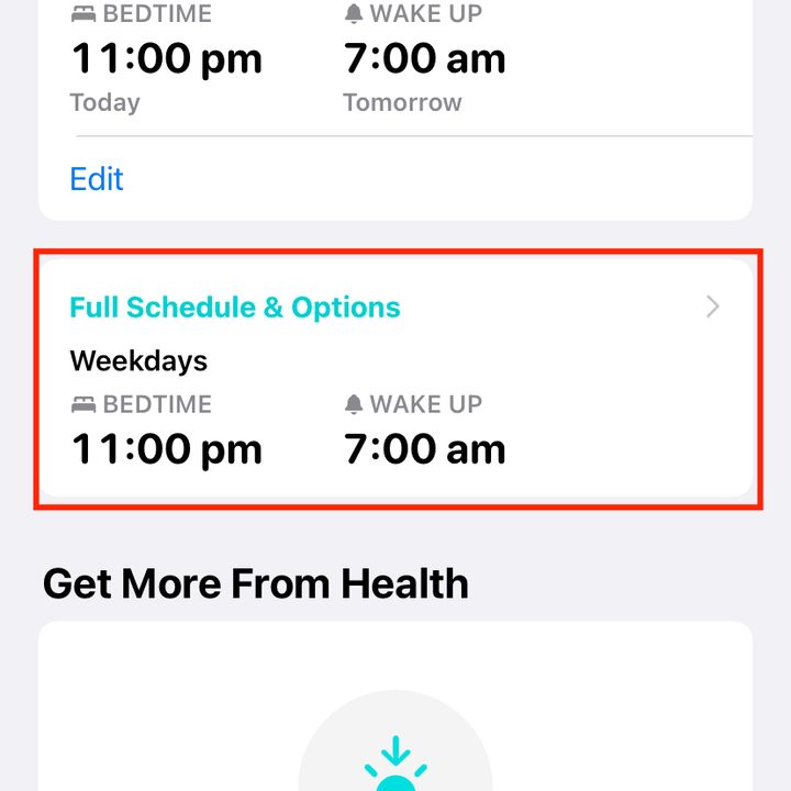 Viewing your sleep schedule.