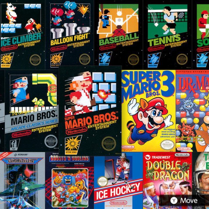 Nintendo Switch Online list of games.