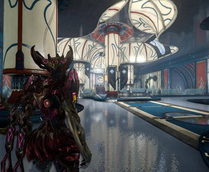 Warframe Clan Dojo interior.