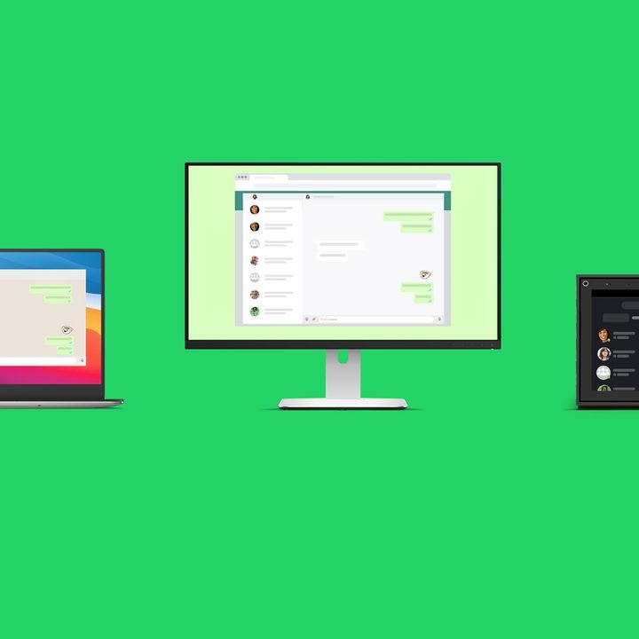 WhatsApp multi-device support image laptop, display, tablet