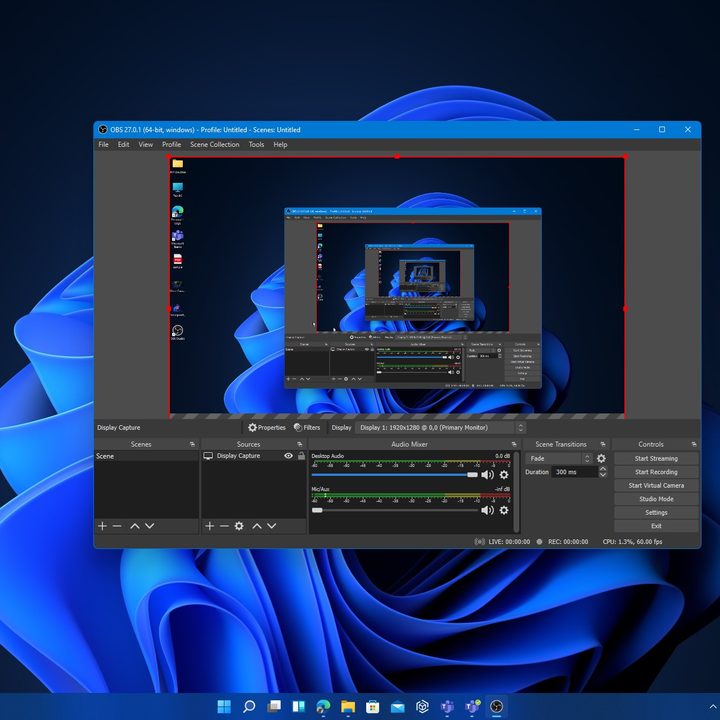 OBS Studio running on Windows 11