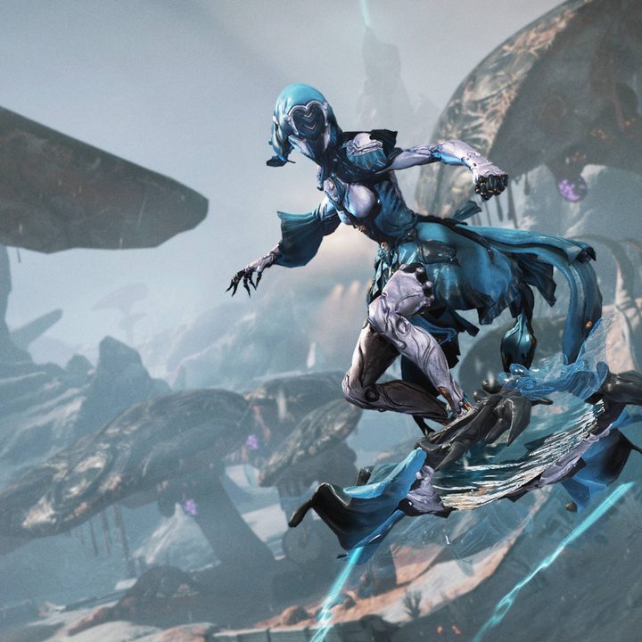 Yareli Warframe riding Merulina.