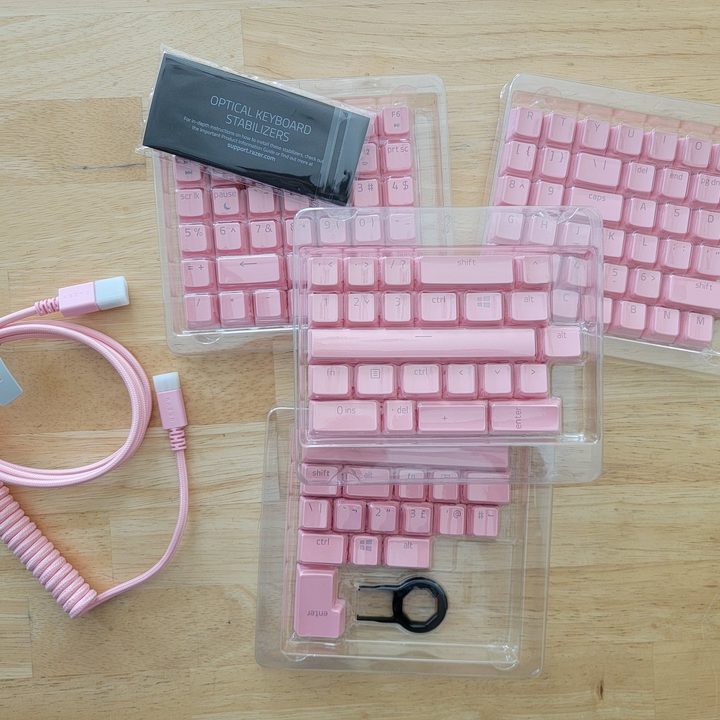 Inside the Razer Keycap Upgrade Kit box.
