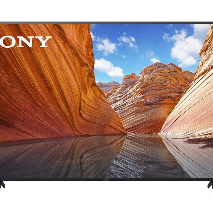 A 65-inch Sony 4K TV with a nature scene on the screen.