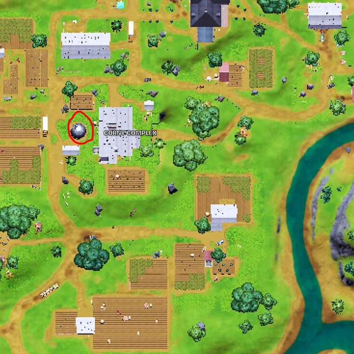 Map of alien sample in Fortnite.