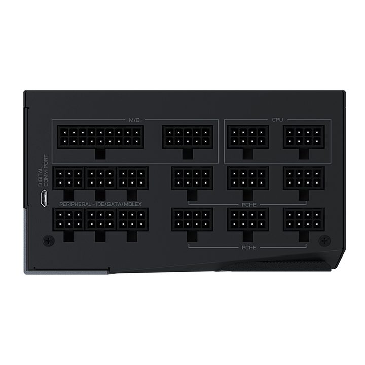 Connections on Aorus P1200W power supply.