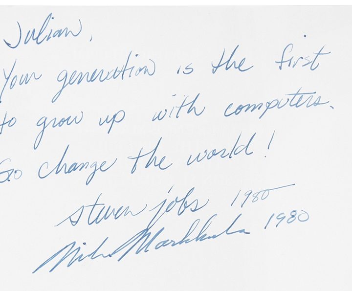 A note written in 1980 by Apple co-founder Steve Jobs.