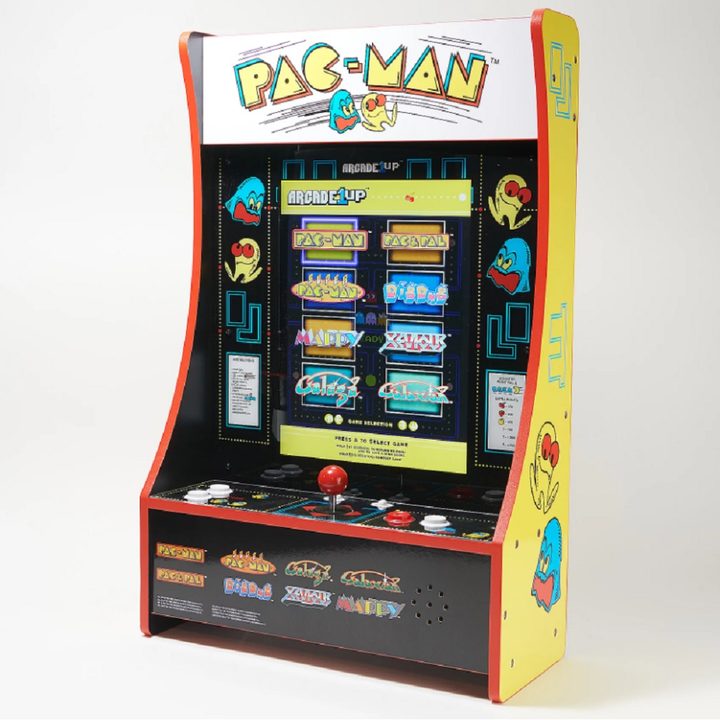 A portable home arcade machine that shows eight games on the screen.