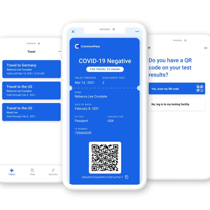 CommonPass app screenshots.