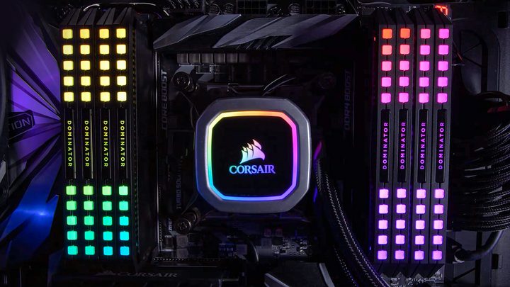 A corsair cooler with DDR5 RAM around it.