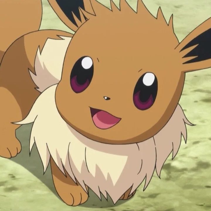 Eevee gives a cute smile to the camera.
