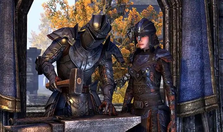 ESO player using blacksmith station.