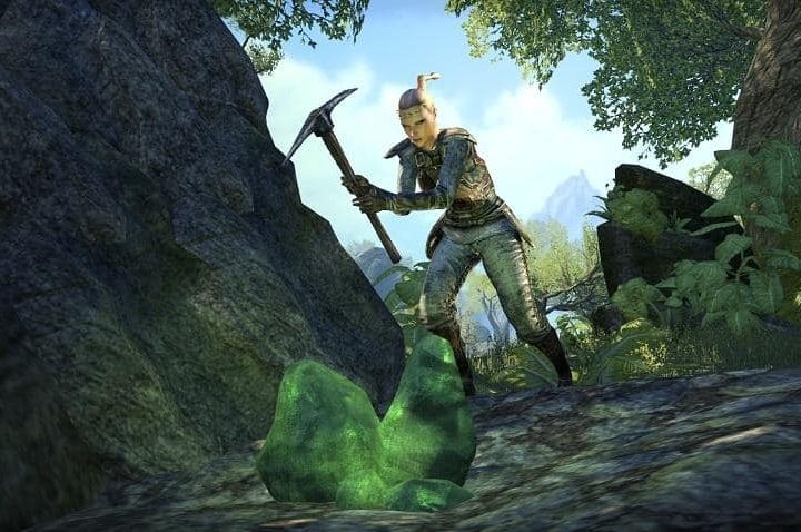 ESO player mining ore.