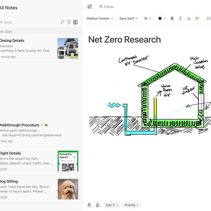 Sketching and annotation feature on Evernote.