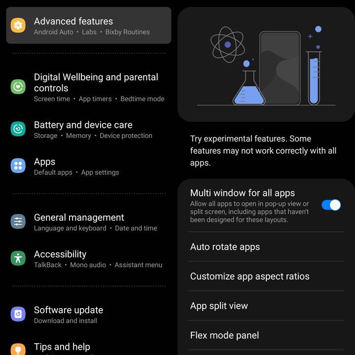 Fold 3 Labs settings.