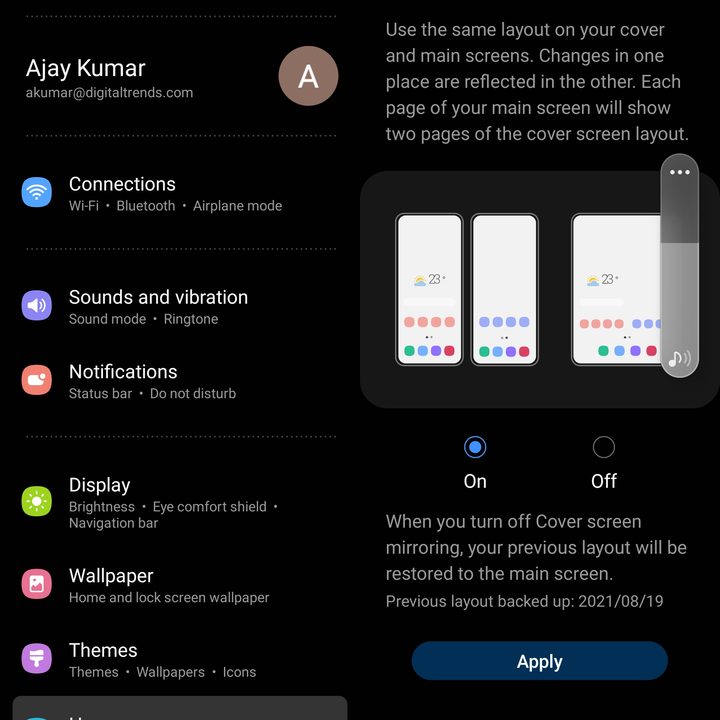 Fold 3 One UI home screenshot.