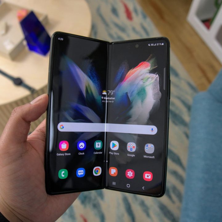 Samsung Galaxy Z Fold 3 unfolded.