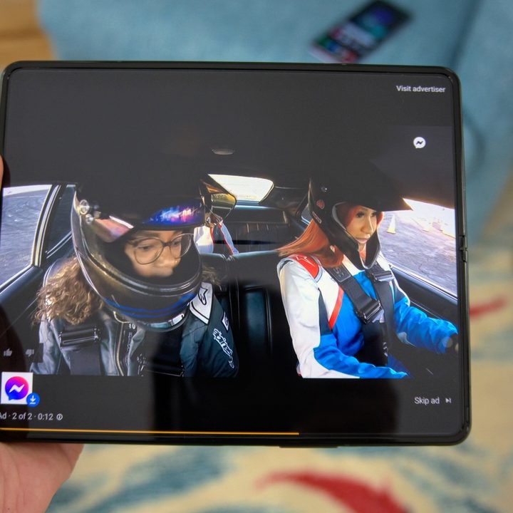 Fold 3 playing YouTube video.
