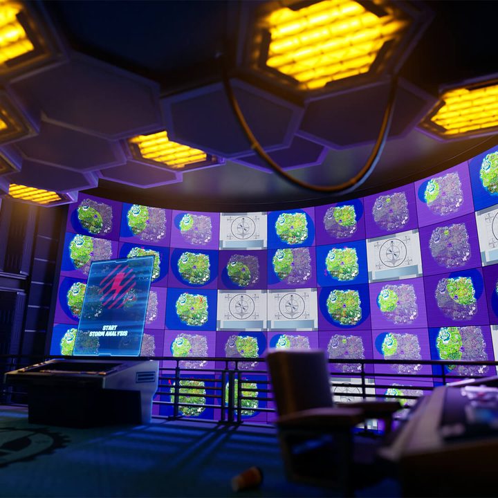 Screens in The Bridge in Fortnite.