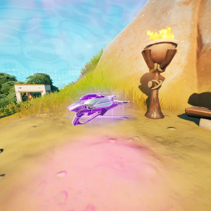 Grab-itron spawning from chest in Fortnite.