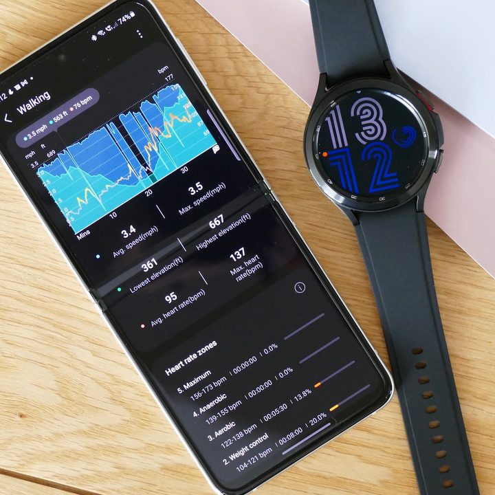 Workout mode in Samsung Health, with the Galaxy Watch 4 Classic.