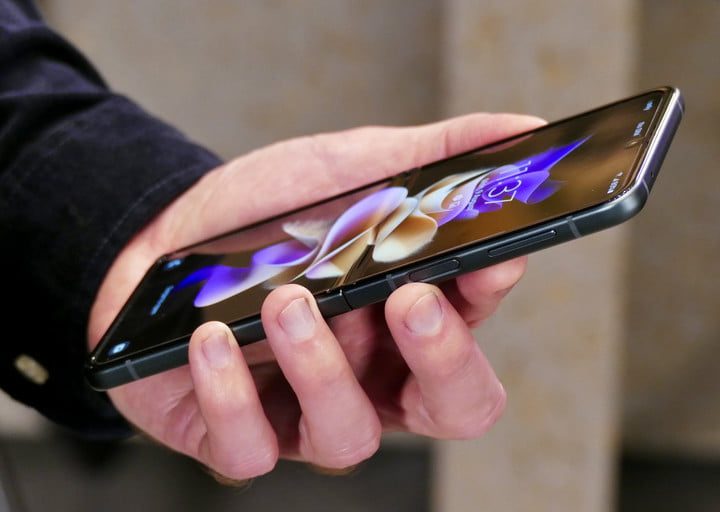Galaxy Z Flip 3 open.