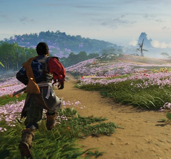 Jin runs across Iki Island in Ghost of Tsushima: Director's Cut on PS5.