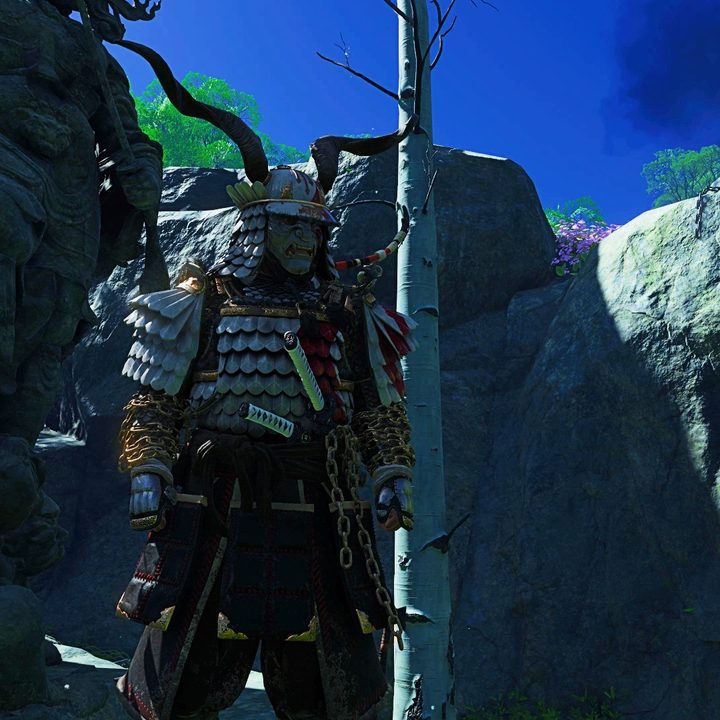 The God of War armor skin in Ghost of Tsushima: Director's Cut.
