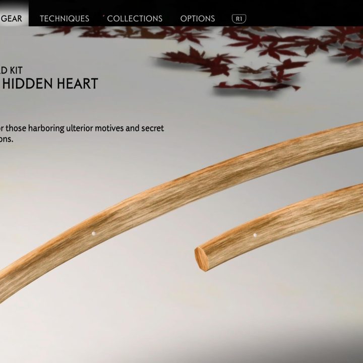 Sword rewarded for winning the Hidden Grove Tournament in Ghost of Tsushima.