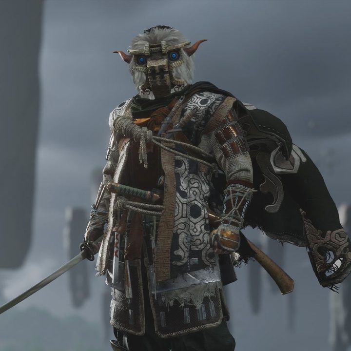 The Shadow of the Colossus armor skin in Ghost of Tsushima: Director's Cut.