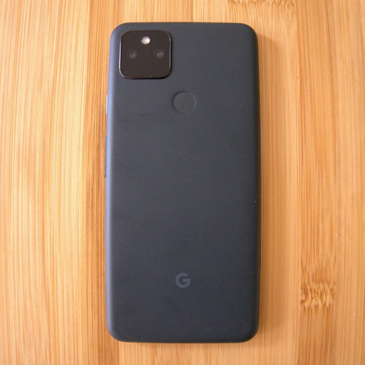 Google Pixel 5a from the back.