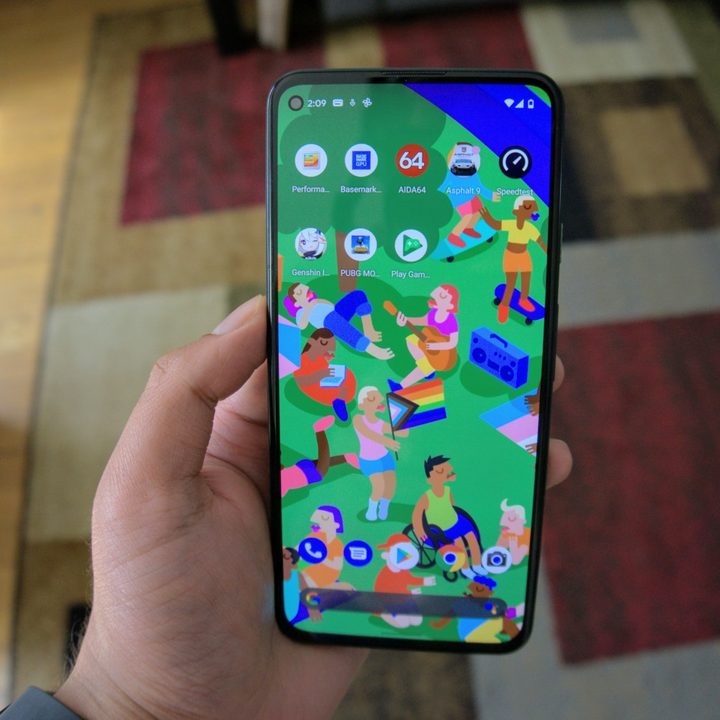 Google Pixel 5a showing apps.