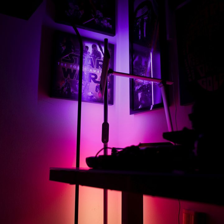 Govee Lyra Smart Floor Lamp illuminating corner.