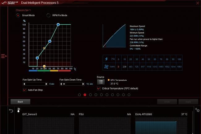 Asus software showing GPU performance.