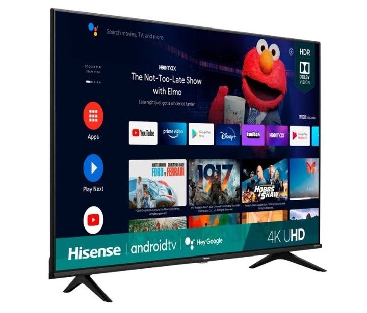 Hisense 60 A6G Series LED 4K UHD Smart Android TV on white background.