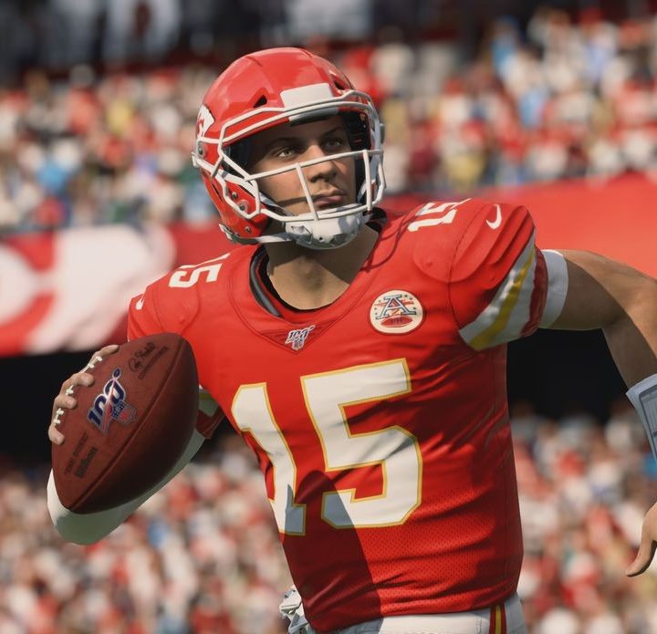 A player with a ball in Madden 22.