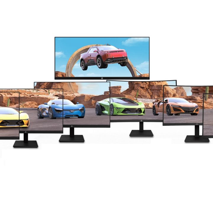 The entire family of HP X Series gaming monitors.