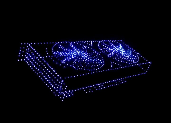 LEDs forming a graphics card.