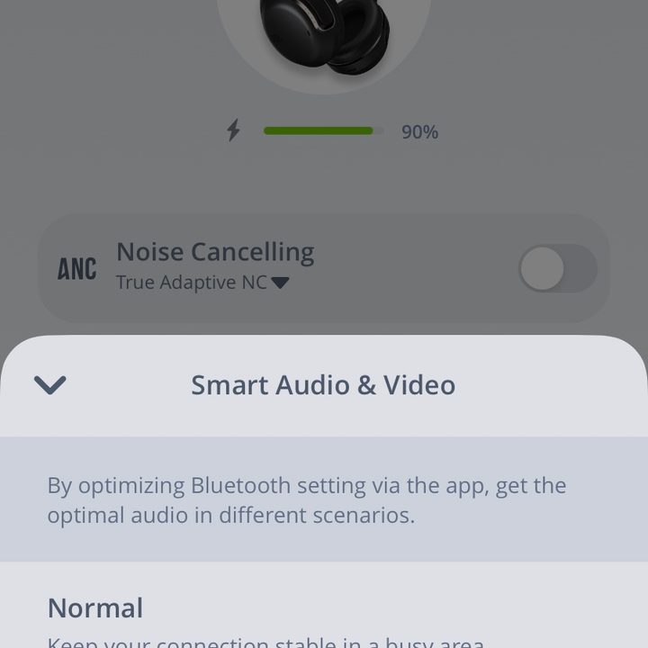 Screenshot from JBL Headphones App.