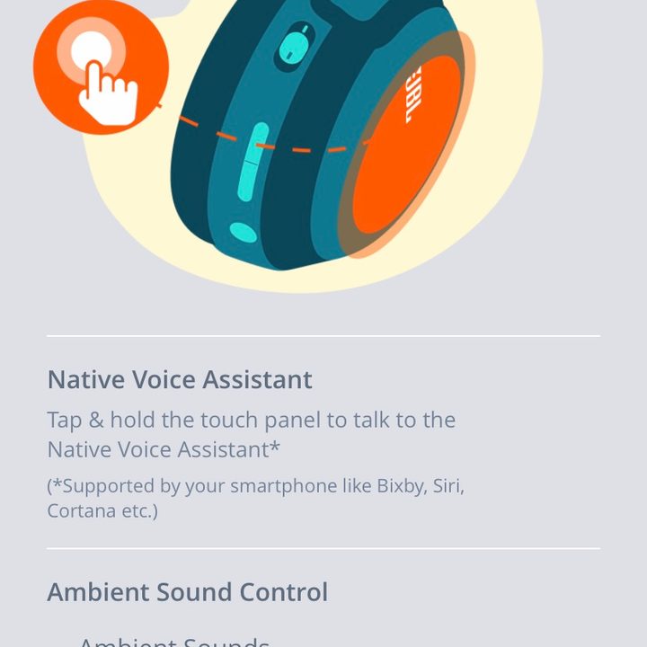 Screenshot from JBL Headphones App.
