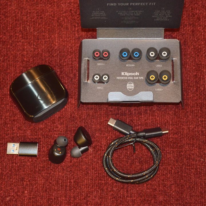 Klipsch T5 II ANC box contents.