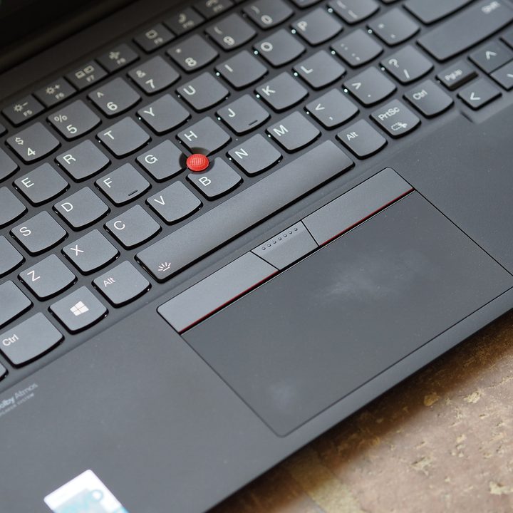 Keyboard and trackpad on the Lenovo ThinkPad X1 Carbon Gen 9.