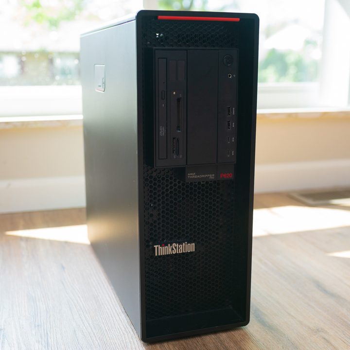 Lenovo P620 in front of a window.