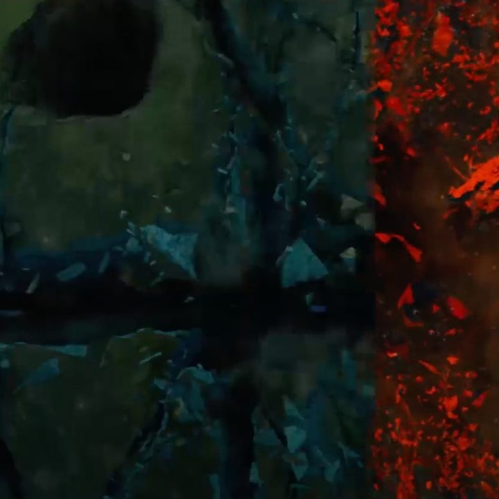 A visual effects slide of the planet Lamentis exploding in Marvel's Loki series.