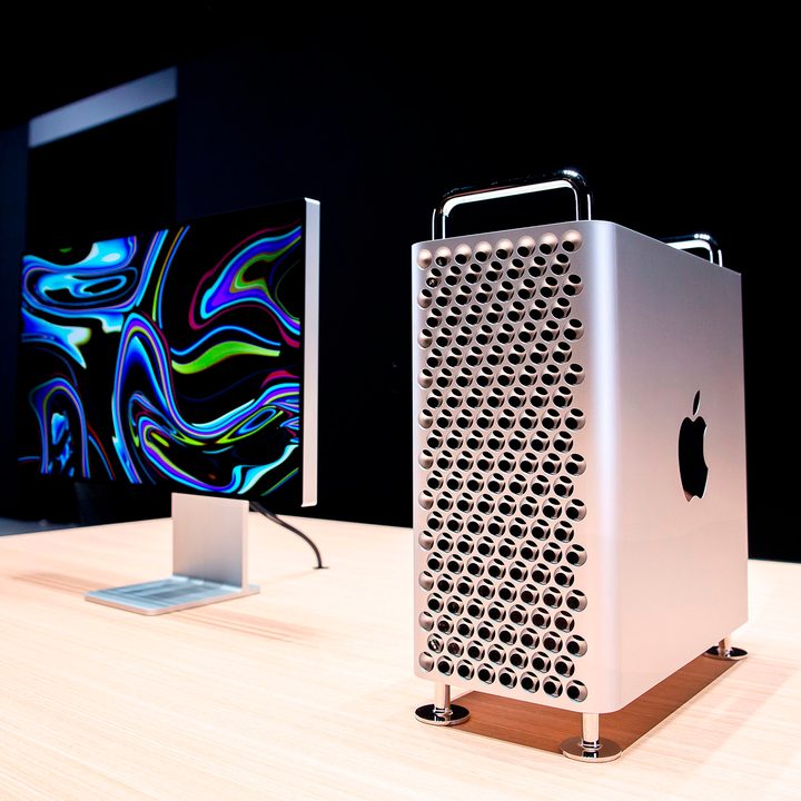 Apple's new Mac Pro sits on display in the showroom during Apple's Worldwide Developer Conference (WWDC).