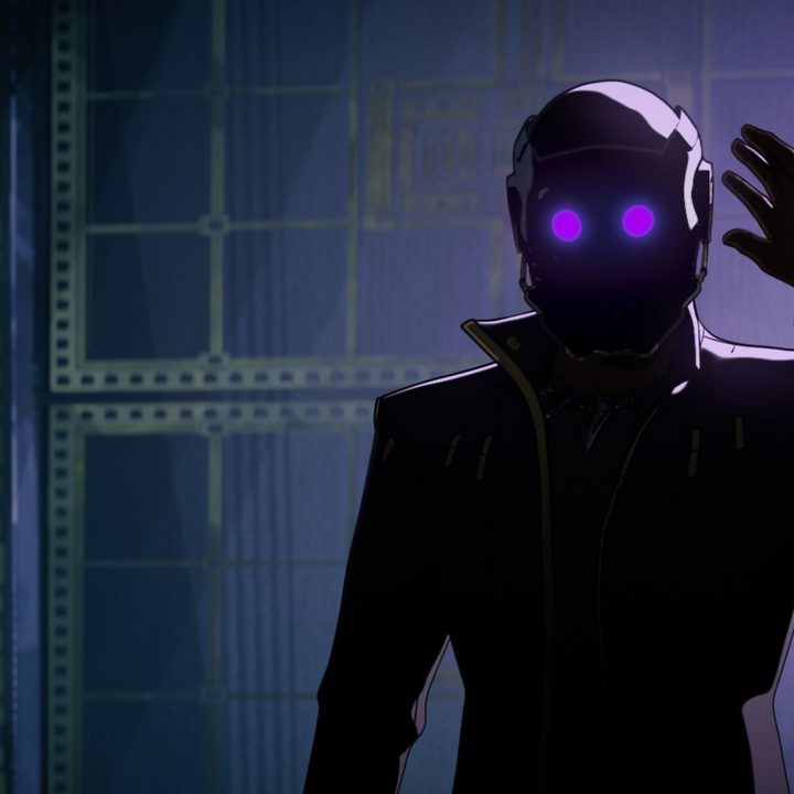 T'Challa as Star-Lord in a scene from Marvel's What If? series.