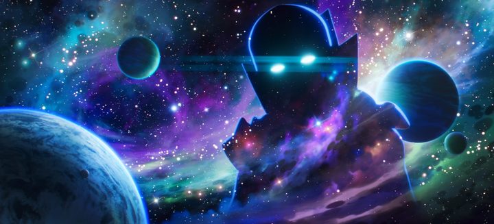 Uatu, The Watcher in a scene from Marvel's What If? series.
