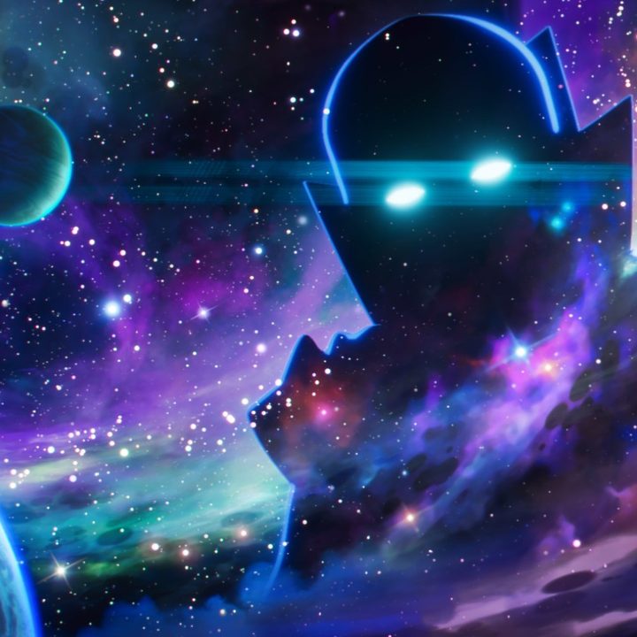 Uatu, The Watcher in a scene from Marvel's What If? series.