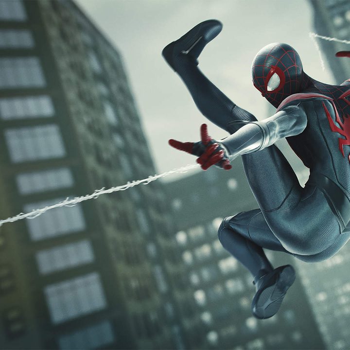 Spider-Man swinging in Marvel's Spider-Man: Miles Morales.