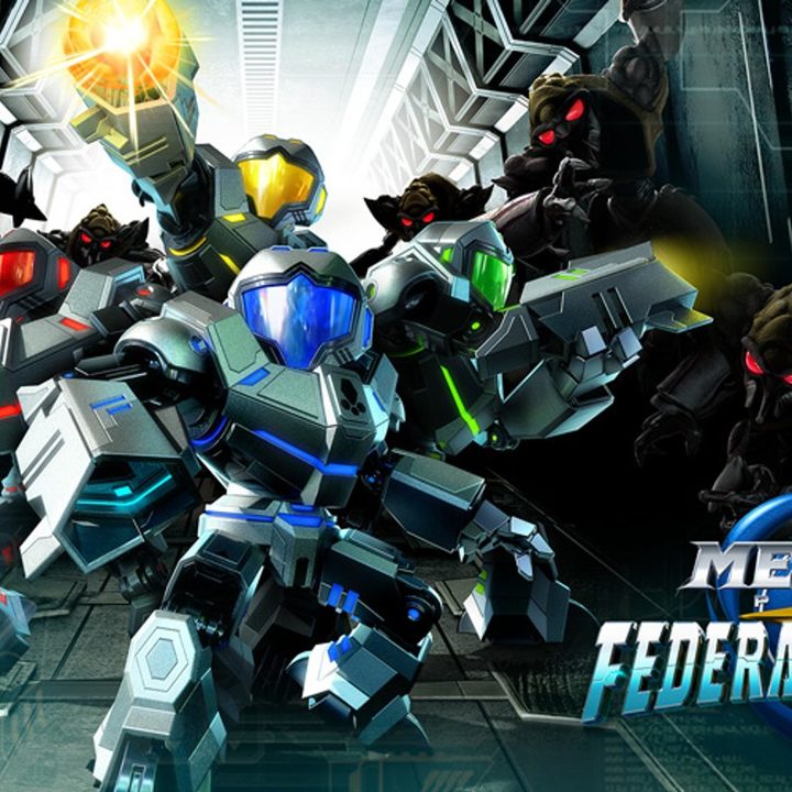 Galactic Federation Marines posing for cover of Metroid Prime: Federation Force.